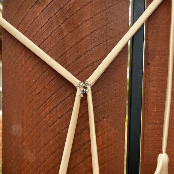 La Femme Long Criss Cross Back Dress Gown 28206 in Nude Size 2 - Picture 4 of 7